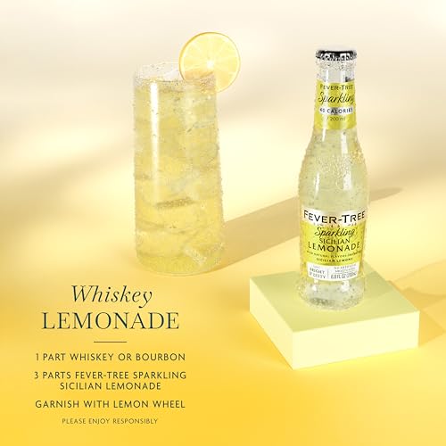 Image of Fever-Tree Sparkling Sicilian Lemonade - Premium Soda Mixer for Cocktails and Mocktails, 6.8 fl oz Bottles, Pack of 24 - Naturally Sourced, Non-GMO
