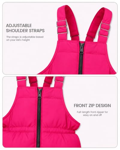 Image of JiAmy Kids 2 Piece Snowsuit Set Girl Winter Hooded Puffer Jacket & Snow Bib Pants Boy Ski Suits(1-12Y)