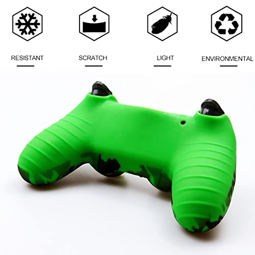 Image of Silicone Skin for PS4, Anti-Slip Shell Cover Case with 10 Joystick Grips for PlayStation 4 / Slim /Pro DualShock 4 Controller Wireless Gamepad