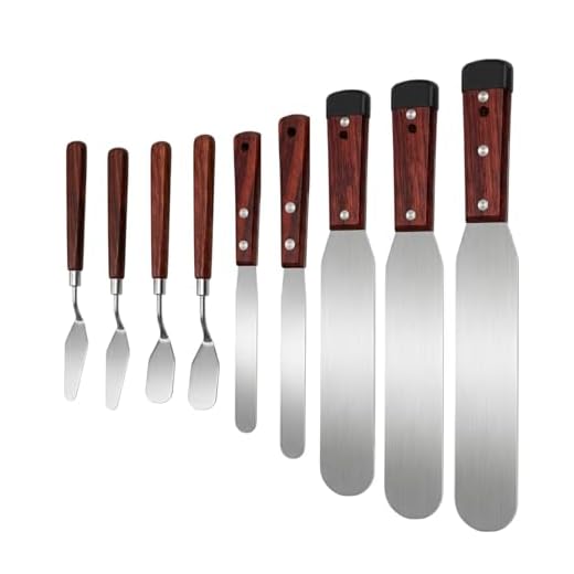 9-Piece Professional Caulking Spatula Set with Wooden Handle