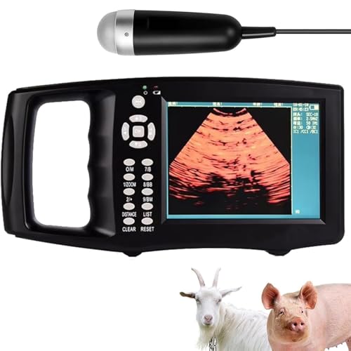 HaiZethonic Ecografista Veterinario, Escáner De Ultrasonido Portátil Digital Veterinario B, con Sonda De 3,5 MHz Y Paneles 4 Colores,Función Reproducción Vídeo a 256 Fps