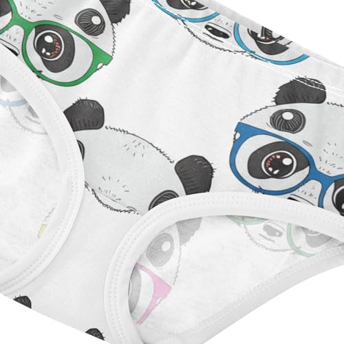Cute Cartoon Pandas White Panties for Girl Toddler Underwear Floral Cotton Bright Kids Undies Briefs 2t4