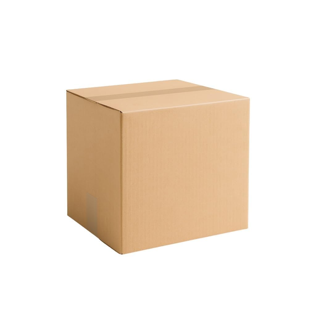 Versandkarton Karton 200 x 200 x 200 mm (Außenmaß 205 x 205 x 205 mm) Faltkarton Verpackungen Bücherkartons 1-wellig quadratisch mit Deckel Braun (50 Stück)