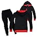 Preppy Aesthetic Tracksuits for Boys Girls Graphic Full Zip Hooded Sweatshirt & Jogger Pants Fashion Sweatsuit Black 5-6 Years