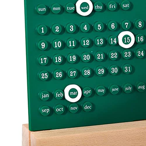 Magideal Fashion Perpetual Calendar Diy Ring Reusable Handmade Date Record Desk Calendar For Office Supplies Home Shops Decoration Accessories, Green #TOP2