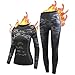 NOOYME Thermounterwäsche Damen Funktionsunterwäsche Warm & Atmungsaktiv Funktionswäsche Thermo Unterwäsche Skiunterwäsche für Winter Sport, Schwarz-Tarnung S