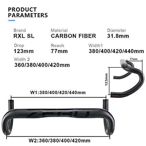 carbon lenker 31.8 rennrad,RXL SL rennradlenker carbon 440mm – Ansicht 2