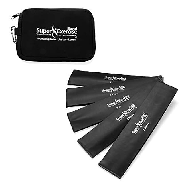 USA 14 x 3 Extra Long Latex Free Mini Loop Bands in 3, 5, 10 Pack Sets. 10 Strengths for Resistance Training, Stretching, Yoga, Toning. Plus an Exclusive iPhone App and E-Book.