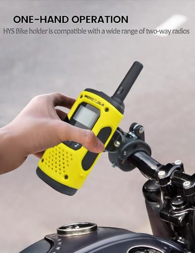 HYS Kids’ Walkie Talkies Bike Holder, Verstellbarer Motorradradio-Halter, Motorradradio-Halterung kompatibel für Motorola Talkabout TLKR Baofeng UV5R Radio mit Back Clip