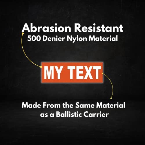 Custom Hook & Loop Patches, Tactical ID Police Patch for Vest, Sheriff, Security, Molle, Military, Backpack, Duty Bag, K9 Dog Harness, Morale (6 x 2, Orange)