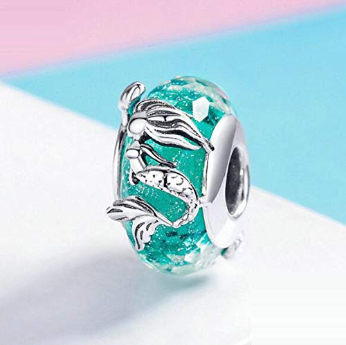 Murano Glass Bead Bracelets for Women 925 Silver Lampwork Ocean Charm Spacer Bead For European Bracelets2