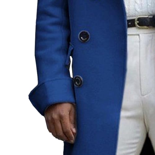 Maiyifu-GJ Mens Long Trench Coat Notched Collar Wool Blend Overcoat Winter Double Breasted Coats Stylish Outerwear4