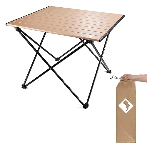 Image of VILLEY Portable Camping Side Table, Ultralight Aluminum Folding Beach Table