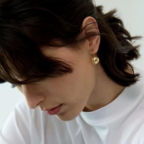 14K Gold Plated Ball Drop Earrings, Hypoallergenic Lightweight Leverback Earrings, Gift for Mom Wife Her by Febsky4