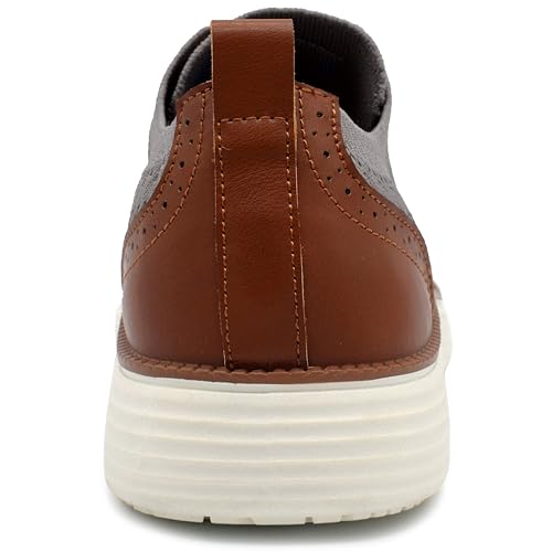 Image of AKADEMIKS Mens Olney Wingtip Knit Oxford, Sleek Breathable Dress Shoes