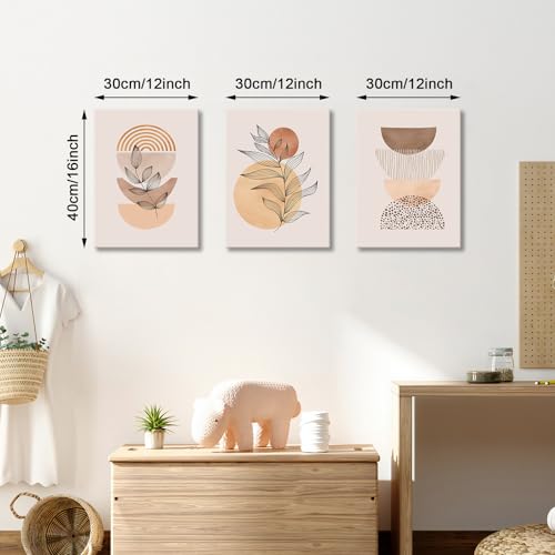 FajerminArt 3Pcs Framed Orange Canvas Wall Art - Image 2