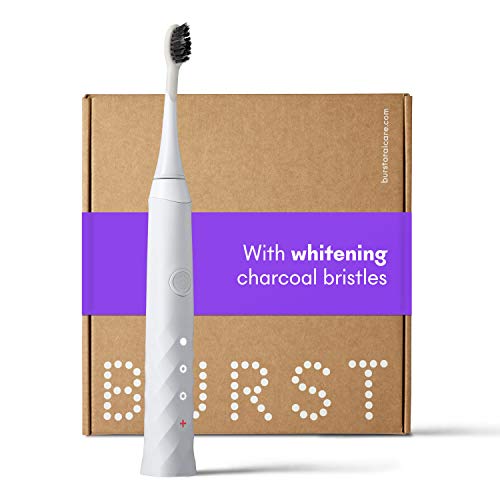 Burst Sonic Electric Toothbrush with Charcoal Toothbrush Head, White