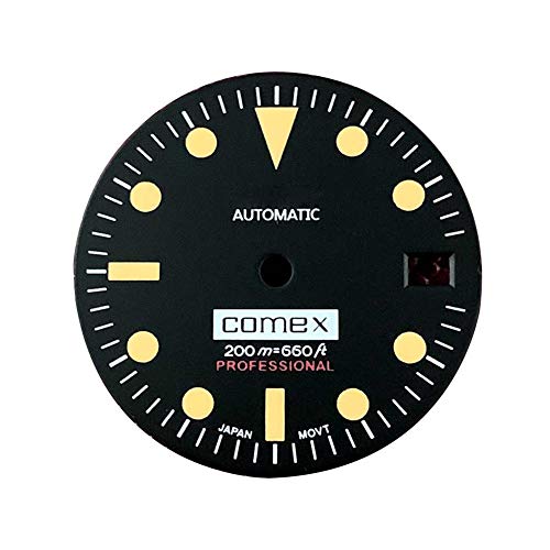 LICHIFIT Reloj vintage de 28,5 mm, esfera luminosa verde con calendario para NH35 reloj de reparación de movimiento