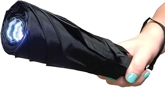 Streetwise Fake Umbrella Stun Gun Flashlight - 10" Long Self Defense Flashlights with Rechargeable Battery and Safety Switch - Stunbrella 32,000,000 Stun Flashlight