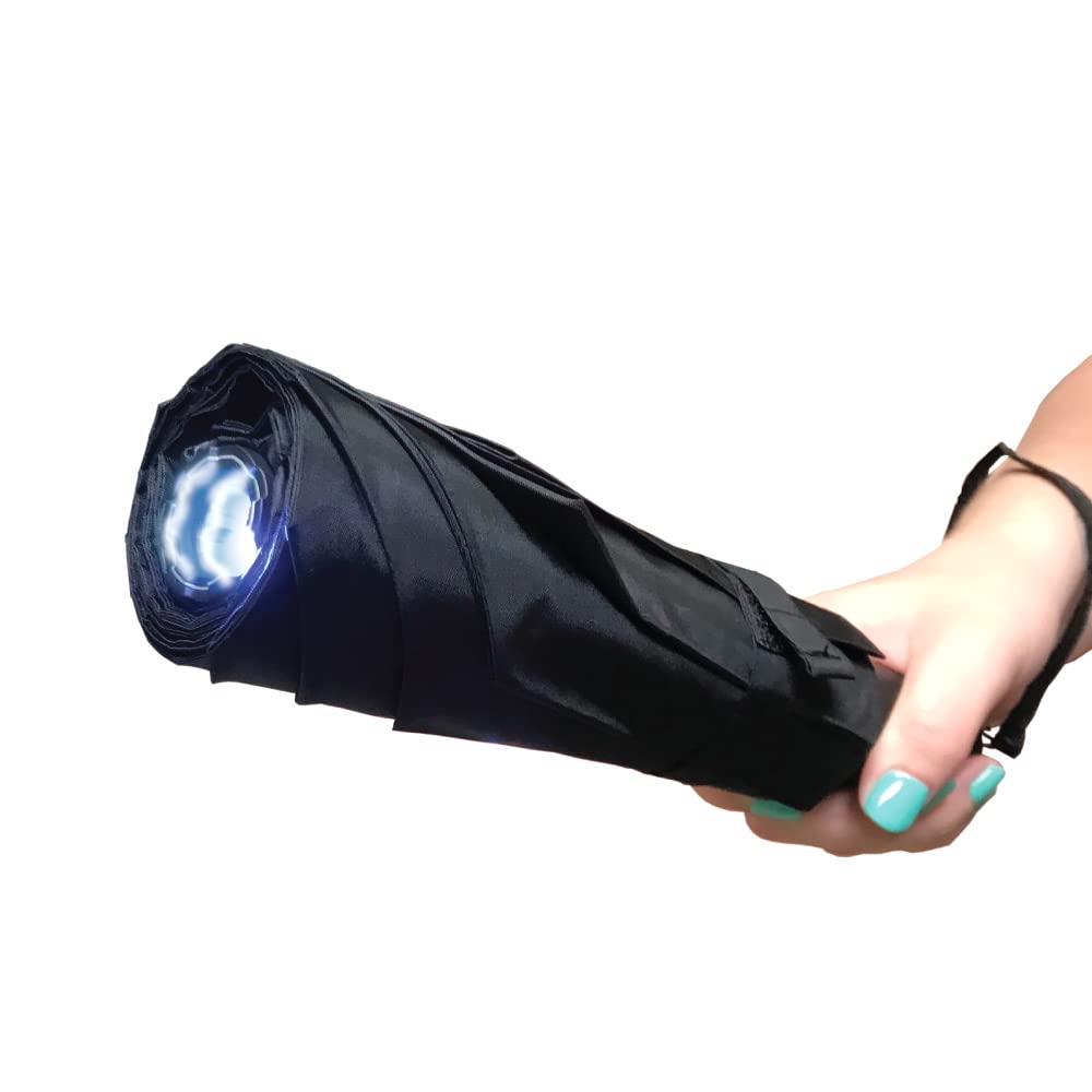 Streetwise Fake Umbrella Stun Gun Flashlight - 10" Long Self Defense Flashlights with Rechargeable Battery and Safety Switch - Stunbrella 32,000,000 Stun Flashlight