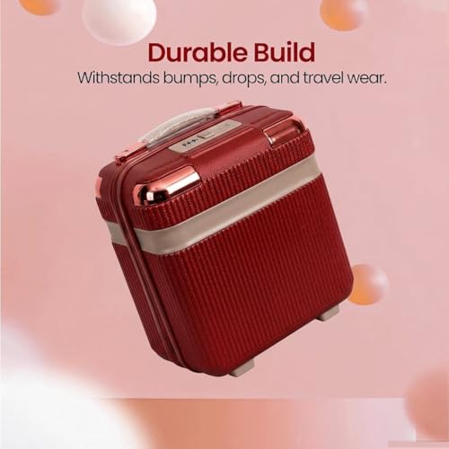 Image of YAGZON Vanity Box Storage Organiser for Cosmetics and Jewellery Box Cosmetic Storage case Portable, Makeup Bag for Women Carry Handles, Large Storage Wedding Gift (Red)