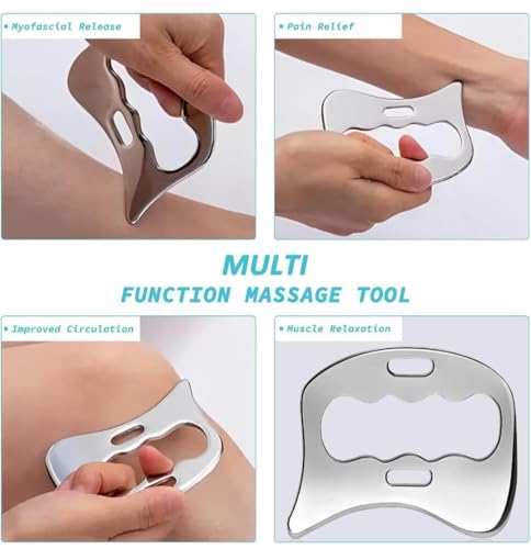 Image of Gua Sha Massage Tool,Stainless Steel Scraping massage IASTM Tools GREAT Soft Tissue Mobilization,Soft Tissue Upgrade Physical Therapy Stuff used for Back, Legs, Arms, Neck, Shoulder
