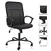 Office Chair, Mid Back Leather Desk Chair, Computer Swivel Office Task Chair, Ergonomic Executive Chair with Armrests