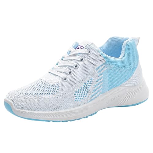 Generisch Scarpe da corsa da donna, leggere, comode, per il tempo libero, con imbottitura d'aria, eleganti scarpe da corsa, casual, da jogging, in rete traspirante, Azzurro, 39 EU