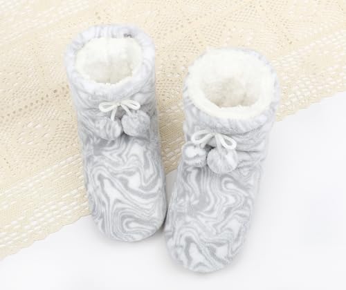 Image of Keyela Womens Non-Slip Sole Slipper Socks, Fluffy Winter House Booties | Ultra soft fuzzy warm indoor house slippers Non-skid bottom for safe walking Cozy winter footwear for ladies