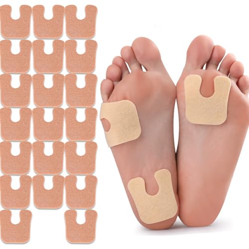 Image of U-Shaped Felt Callus Pads for Feet, Soft Foot Cushions for Bottom of Foot, Toe Corn Pads Protectors for Women & Men, Reduce Foot Friction & Pain Relief