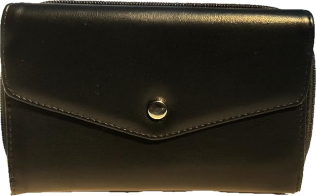 Women Faux Vegan Leather CEO Fat Wallet Flap RFID Ladies x777i (Black)2