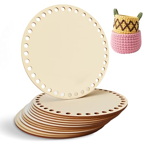 Ayzsdnh 12 Pcs 6 Inch Wooden Basket Bottom for...