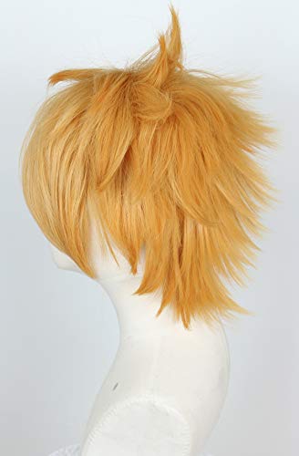 Linfairy Game Blonde Wig Costume Halloween Cosplay Wigs For Men with Hairpin, 32 centimeters - Image 3