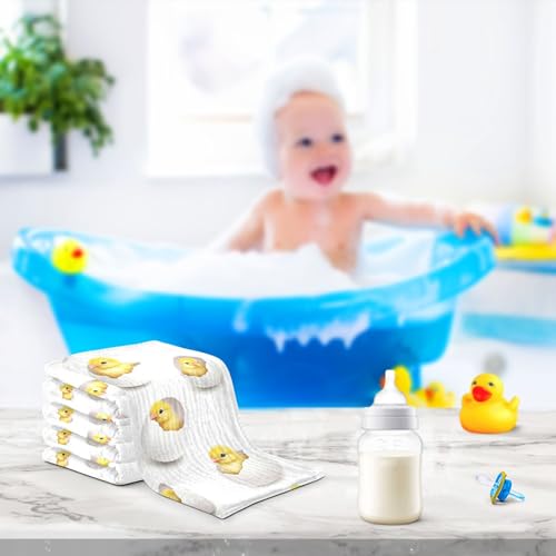 Image of vvfelixl Yellow Chick Egg Baby Burp Cloths Baby Muslin Washcloths for Boys Girls Cotton Babys Face Towel for Newborn Infants Soft and Absorbent 11.8 X 11.8 in, 5 Pack