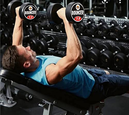 Image of ASG Bouncer Dumbbell 5kg Set / Rubber coated dumbells Pair / For Home Gym Exercise And Commercial Use / Full Body Workout And Strength Training Dumble For Men And Women / 10kg Weight.