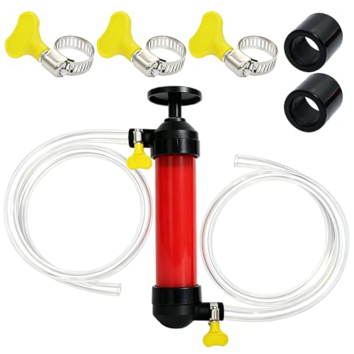 Multi Purpose Manual Siphon Pump with Leakproof Clamps, Liquid Transfer Pump Fish Tank Siphon Pump Lawn Mower Oil Pump Hand Fuel Transfer Pump for Gas Oil Diesel Antifreeze Aquarium Car Motorcycle RV