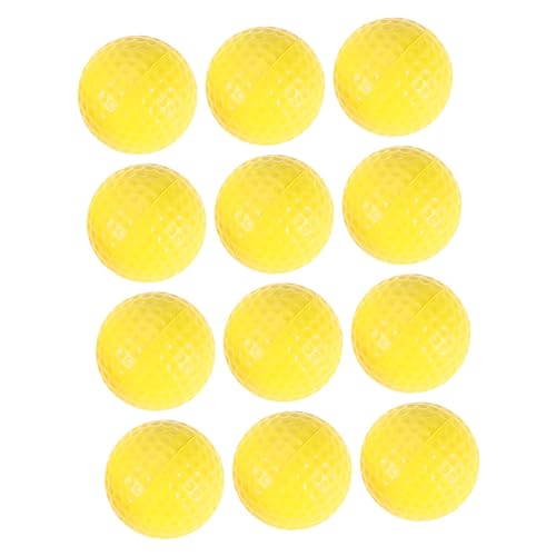 Toddmomy 12pcs Professional Golf Training Balls for Adults Lightweight Durable Balls for Practice Yellow