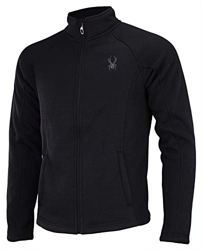 Spyder Men's Stellar Jacket Sherpa Lined Bonded Fleece, Black Tonal, Size Medium