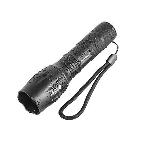 Newsight Flashlights T6 Handheld Flashlights Portable Outdoor Waterproof Torch Ultra Bright with Adjustable Focus for Camping Hiking (Black，1pcs)…