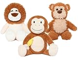 Tezituor 3 Packs Small Teddy Bear Stuffed Animals Set Stuffed Bear/Monkey/Lion Plush Animals for...