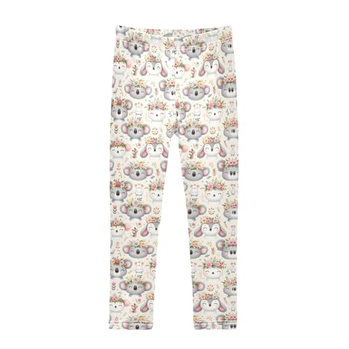 Cute Koala Llama and Mouse Girls Leggings Kids Yoga Pants Athletic Tights Pants 4-10 Years