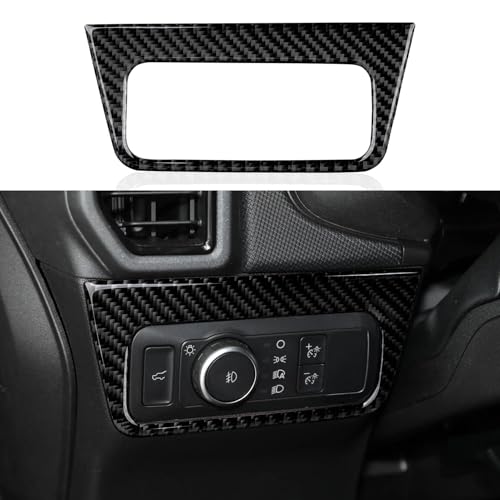 Image of Dash Headlight Switch Panel Trim Carbon Fiber Sticker Cover Accessories for 2021-2024 Ford Bronco Sport / 2020-2024 Explorer Interior