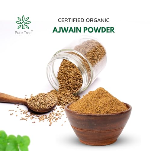 Image of Pure Tree Certified Organic Ajwain Powder | Carom Seed Powder | Ajavain | Omam Powder Gluten-Free | Vamu Seeds | Ajowan | Ayamodakam Seeds Rich In Antioxidants, 200 gram