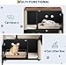 Garvee Cat Litter Box Enclosure for 2 Cats, Double Hidden Litter Box Furniture Cabinet with 2 Scratch Mat and Scratch Post, Modern Farmhouse Wooden Enclosed Cat Washroom, End Side Table