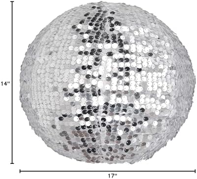 Tadpoles LSHSQ002 Round Chandelier Shade, Sequin Silver, 14" Diameter