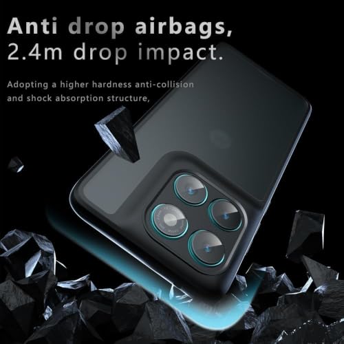 Image of Matte PC+TPU Phone Case for Motorola Moto Edge 60 Pro 5G, Black | Anti-Fingerprint, 2.4m Drop Protection, Shock Absorption, Skin-Feel Texture, Camera Protection