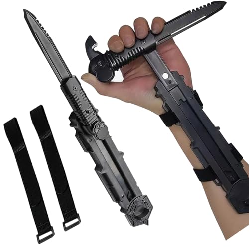 Sleevesword Plastic Hidden Blade Cosplay Prop Hidden Blade Toy Hidden Blade Assassins Creed Hidden Blade 1:1 Replica (Black-B)