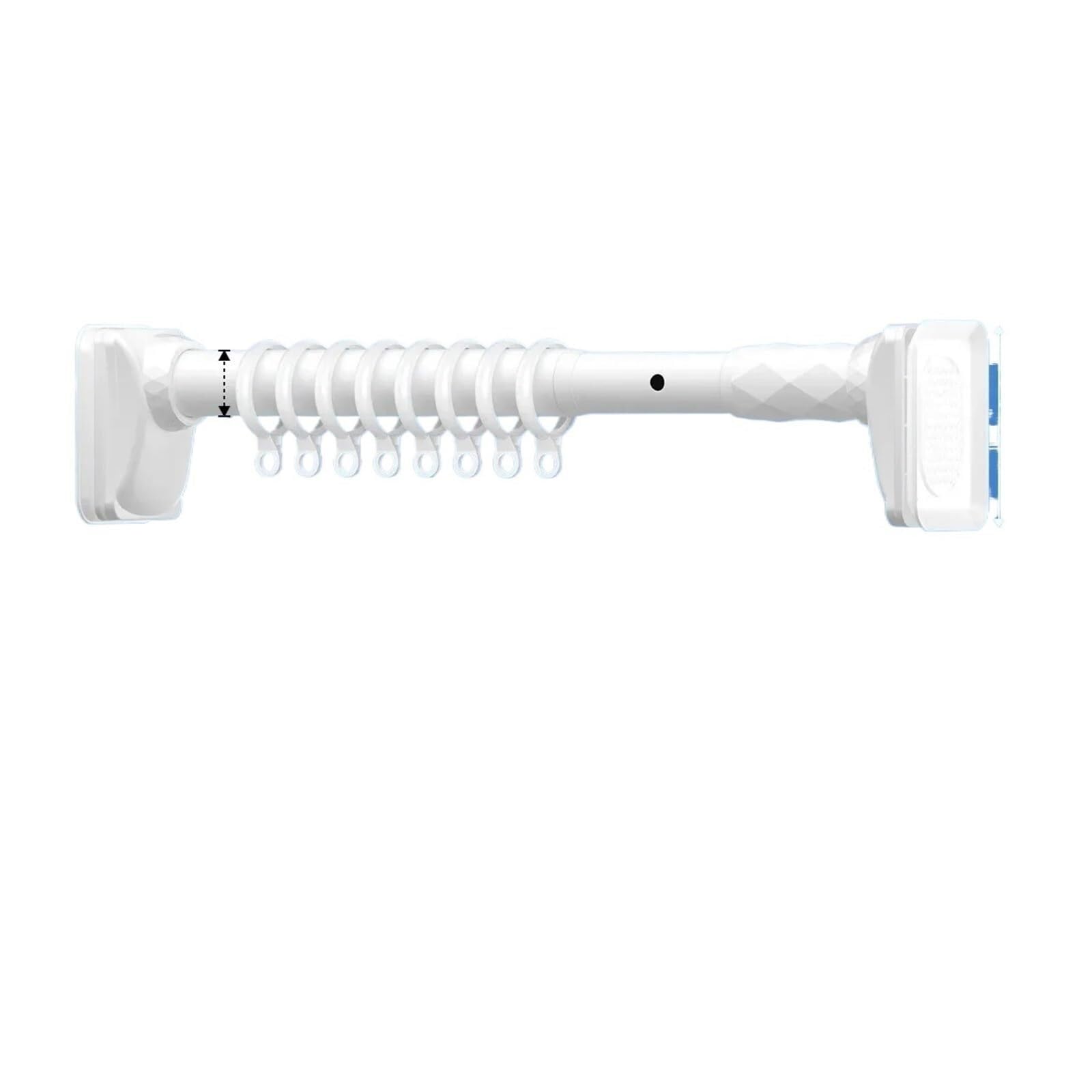 Tension Rod Adjustable Stainless Steel Shower Curtain Rod Clothes Drying Rack No-Drill Telescopic Pole(White2.1-3.0m)