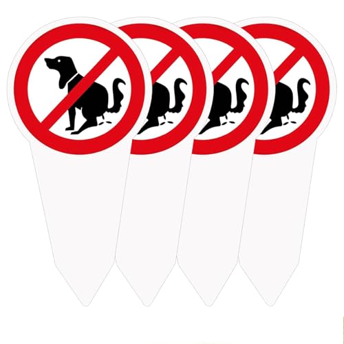 4 Stück Schild Hunde Kacken Verboten, 30 * 15 cm Kein Hundeklo Schild, Hier Ist Kein Hundeklo, aus PVC 3 mm Beidseitig Bedruckt Wetterfest UV-Schutz, für Außenbereich, Innenhöfen und Parks