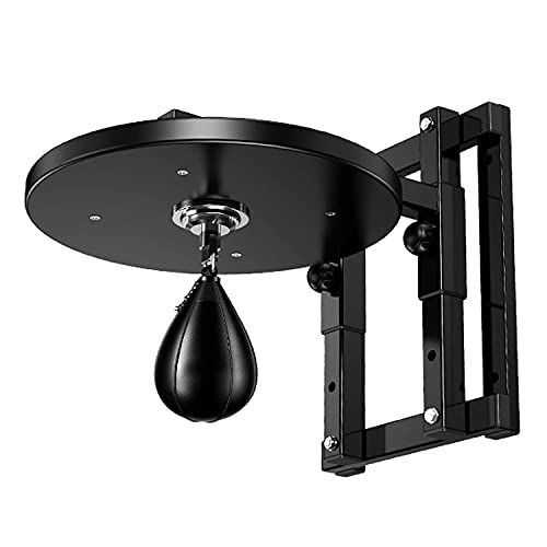 Kit de plataforma de bolsa de velocidad ajustable con rodamiento giratorio de 360° montado en la pared, estante resistente para pelotas de boxeo para entrenamiento de resistencia de lucha, ideal para